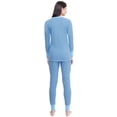 thumbnail image 2 of JANE & BLEECKER Women's 2-Piece Thermal Pajama Set (Blue/Black Stripe, Large), 2 of 4