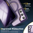 thumbnail image 4 of for Samsung Galaxy S23 Plus Case with Magnetic Invisible Ring Stand, Compatible with MagSafe,  Drop Protection Translucent Matte S23 Plus Phone Case for Men and Women, Purple, 4 of 14