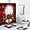 Christmas Bell, variant on 4 Piece Shower Curtain Sets, Blue Rose Flower Floral Plant with Non-Slip Rugs, Toilet Lid Cover and Bath Mat, for Bathroom Decor Set, 72" x 72"