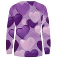 thumbnail image 5 of BSDJILFG Valentine's Day Gifts Womens Shirts Long Sleeve Sweat Love Cute Hearts Print Crew Neck Slim Fit Tunic Shirts Lounge Couples Wife's Pullover Tops, 5 of 5