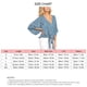 thumbnail image 3 of Blusa de manga larga con escote en V y estampado floral con nudo delantero - Azul para mujer M, 3 of 3