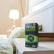 Lifestyles Ultra Sensitive Lubricated Latex Condoms, 12 Count