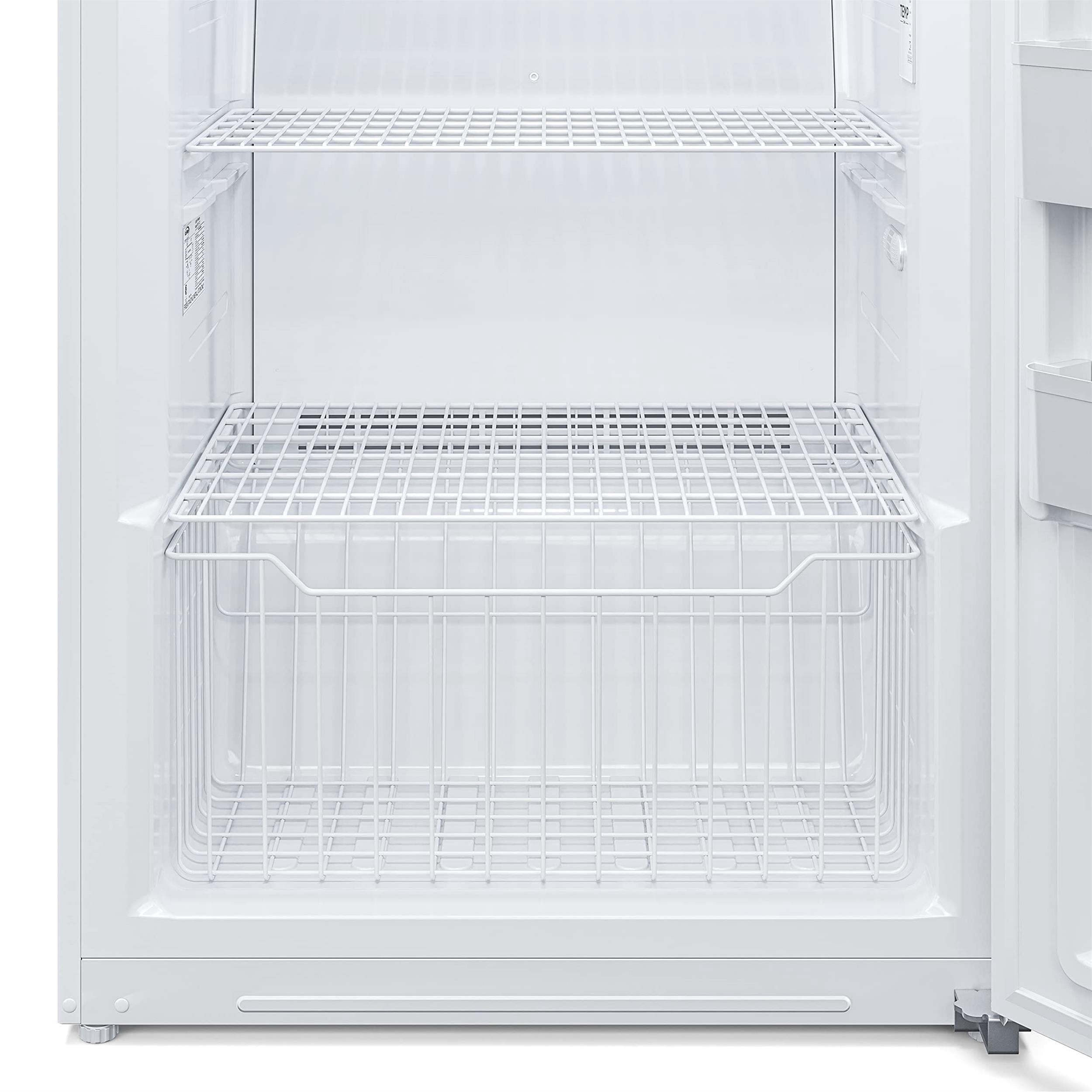 Pemberly Row Contemporary 17 Cu. Ft Upright Freezer in White.