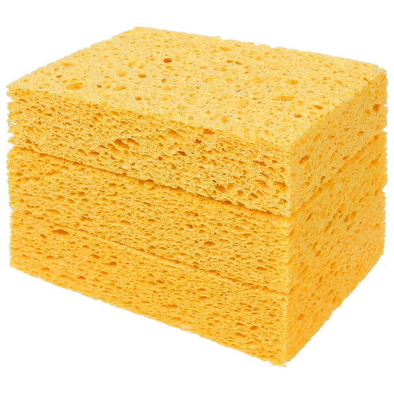 Unique Bargains Cellulose Sponges Cleaning Sponges Non-Scratch Scrubber Yellow 4.7"x3"x1"