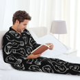 thumbnail image 4 of Mens Pajamas Set, Light Bulb Minimalist Button Down Long Sleeve Loungewear Sleepwear Pjs sets for Men, 4 of 5