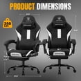 thumbnail image 4 of GTPLAYER Gaming Chair Office Chair Fabric with Footrest & Adjustable Headrest, Black, 4 of 10