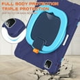 thumbnail image 5 of For iPad Pro 11 inch 2022/2021/2020/2018 Case, 360 Rotatable Handle Stand, Shoulder Strap, Drop-Proof Design, NavyBlue Blue, 5 of 7