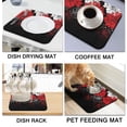 thumbnail image 4 of Washable Rubber Boho Floral Retro Dish Drying Mats for Kitchen Counter Home Large Coffee Bar Pad Accessories and Decor for Utensils Stemware 16''x18'', 4 of 7