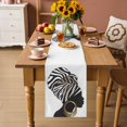 thumbnail image 6 of African Women with Earrings Table Runner, Ethnic Black Silhouettes Cotton Linen Kitchen Table Decoration Washable Dining Tabletop Runners for Home Party Decor 13x108 Inches, 6 of 9