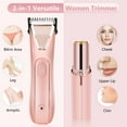 thumbnail image 3 of MichPong Hair Trimmer for Women Electric Shaver for Bikini Face Leg, Rechargeable 2-in-1 Gift Set, 3 of 9