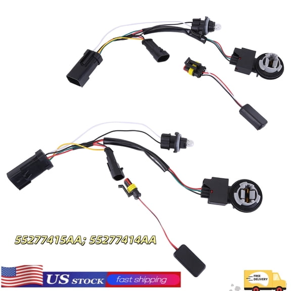 1Pair Led Tail Lights Assembly Tail Light Rear Lamp Socket Wiring Harness Compatible for Dodge Ram 1500 2500 3500 2013-2018