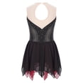 thumbnail image 2 of TiaoBug Kids Girls Glittery Figure Skating Dress Sleeveless Irregular Mesh Ballet Dancewear Burgundy 14, 2 of 7