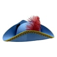 thumbnail image 3 of Sombrero pirata para adultos, regalo para adultos, espectáculo escénico, carnaval, novedad desgastada. Azul, 3 of 8