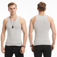 thumbnail image 1 of Chaleco deportivo de algodón blanco liso de mediana edad para hombre, ajustado, elástico, sin mangas, para verano, 1 of 4