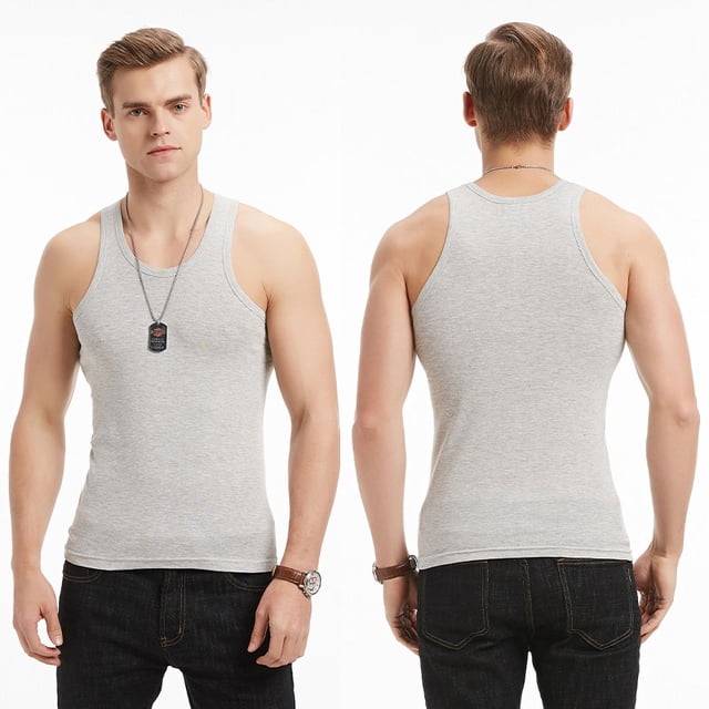 Chaleco deportivo de algodón blanco liso de mediana edad para hombre, ajustado, elástico, sin mangas, para verano