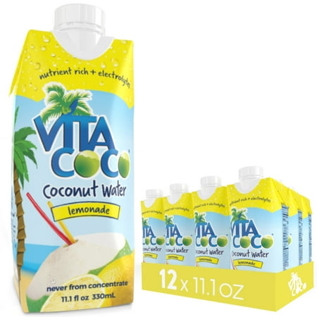 (2 Pack) Vita Coco Coconut Water, Lemonade, 11.1 Fl Oz, 12