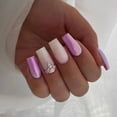 thumbnail image 6 of Buy 2 Get 1 Free Impress Press On Nails Short Christmas Press On Nails Short Almond Green Fake Nails - False Nails with Designs White Snowflake Full Cover Matte Glue On Acrylic Nails for Women 24 Pcs, 6 of 11