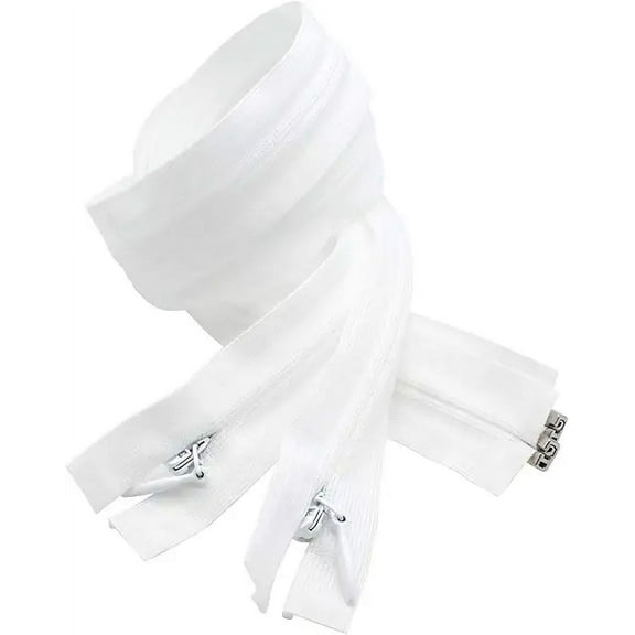 Invisible Light Weight White Separating YKK Zippers for Clothes, Crafts & Sewing Projects - Color: White - Made in The United States (2 Zippers Per Pack) (12" Inches)