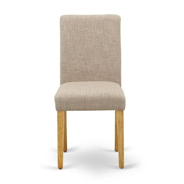 Parsons Dining Chairs Set of 2, Upholstered, Versatile Office Seating, High-Grade Solid Wood, Linen Fabric, Light Fawn Color, Oak Legs, Easy Assembly, Abbott Living Room Dining Chair