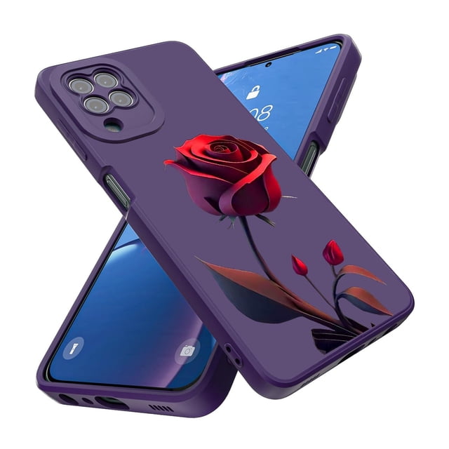 Threehao Funda para Samsung Galaxy A22 4G Case Uso Rudo, Ultra Delgado Flexible Silicona Púrpura Car