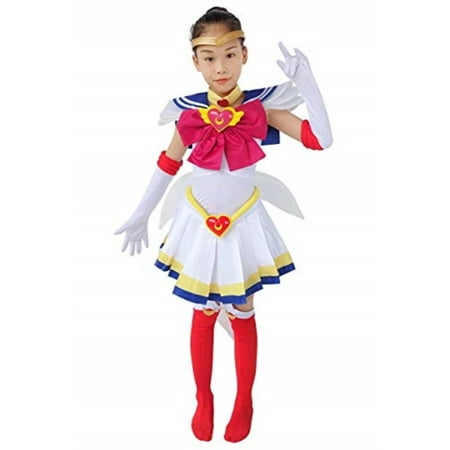 DAZCOS Kids Size Girls SuperS Usagi Tsukino Fighting Cosplay Costume Sailor Dress Child