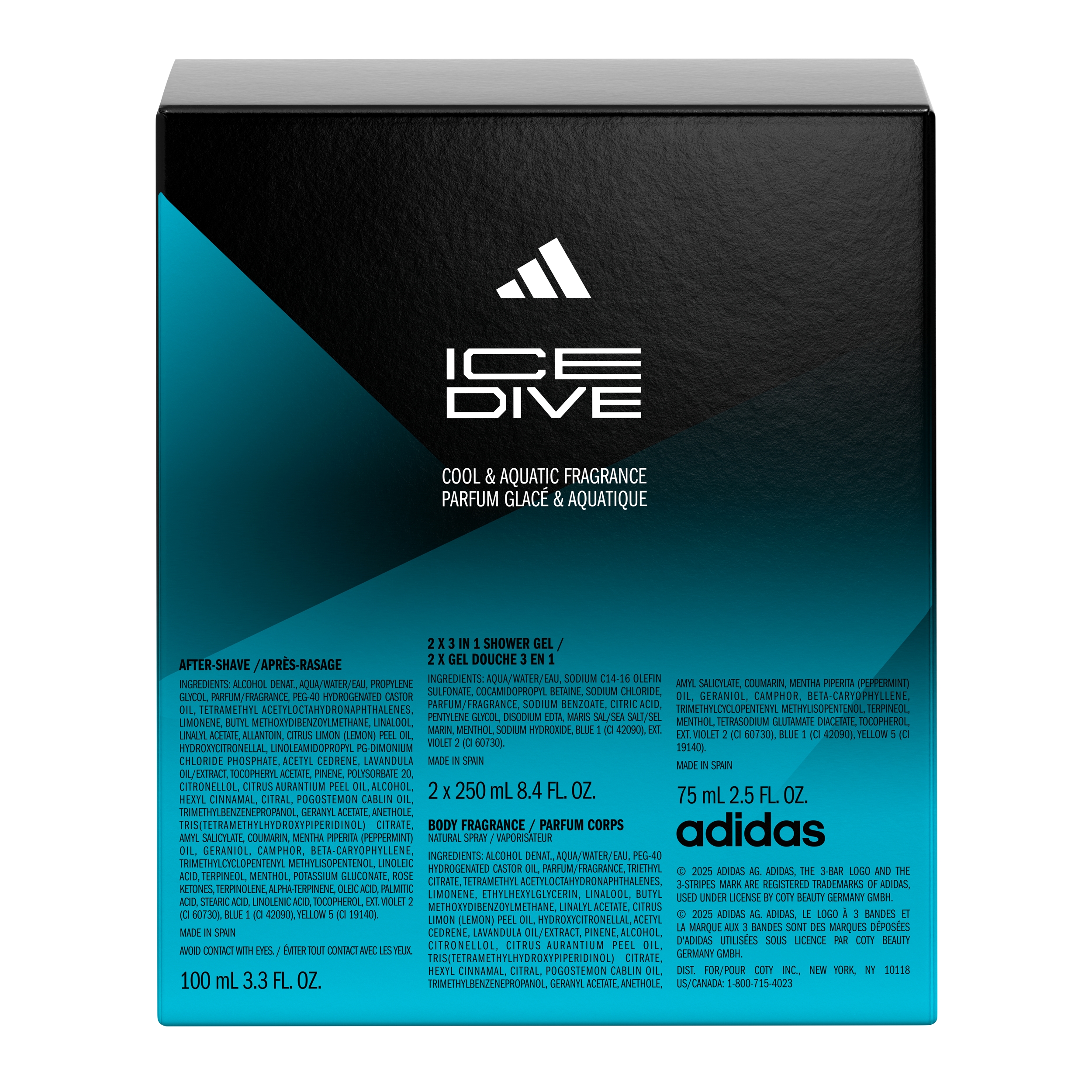 Adidas Ice Dive Men's 4-Pc Holiday Giftset including a Body Wash