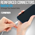 thumbnail image 3 of Cable cargador Naztech Lightning de 12 pies USB-C a MFi para iPhone, blanco, 3 of 7