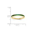 thumbnail image 3 of Solid 14k Yellow Gold Simulated Emerald Ring (3mm) - Size 5.5, 3 of 3