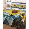 thumbnail image 3 of Quilts Twin Size, Sunflower Summer Soft Comforter Bedding Set for Bed, Vintage Farmhouse Field Floral Lightweight Quilted Bedspread with Pillow Cover(2 Pieces) for All Season, 68x86 Inch, 3 of 6