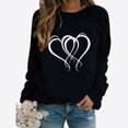 thumbnail image 1 of Jsaierl Hauts de la Saint-Valentin pour Femmes Mignons Imprimé Cœur Chemises Décontractées Manches Longues Tendance Col Rond Blouses 2025, 1 of 3