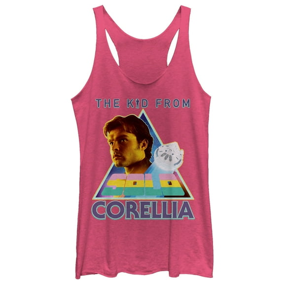 Women's Solo: A Star Wars Story Kid from Corellia Triangle Racerback Tank Top Pink Heather 2X Large