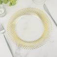 Efavormart 10 Pack | 9" Clear / Gold Swirl Rim Plastic Dinner Plates ...