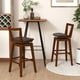 thumbnail image 5 of Costway Swivel Counter Height Bar Stool Set of 2 26" Upholstered PU Leather Kitchen, 5 of 10