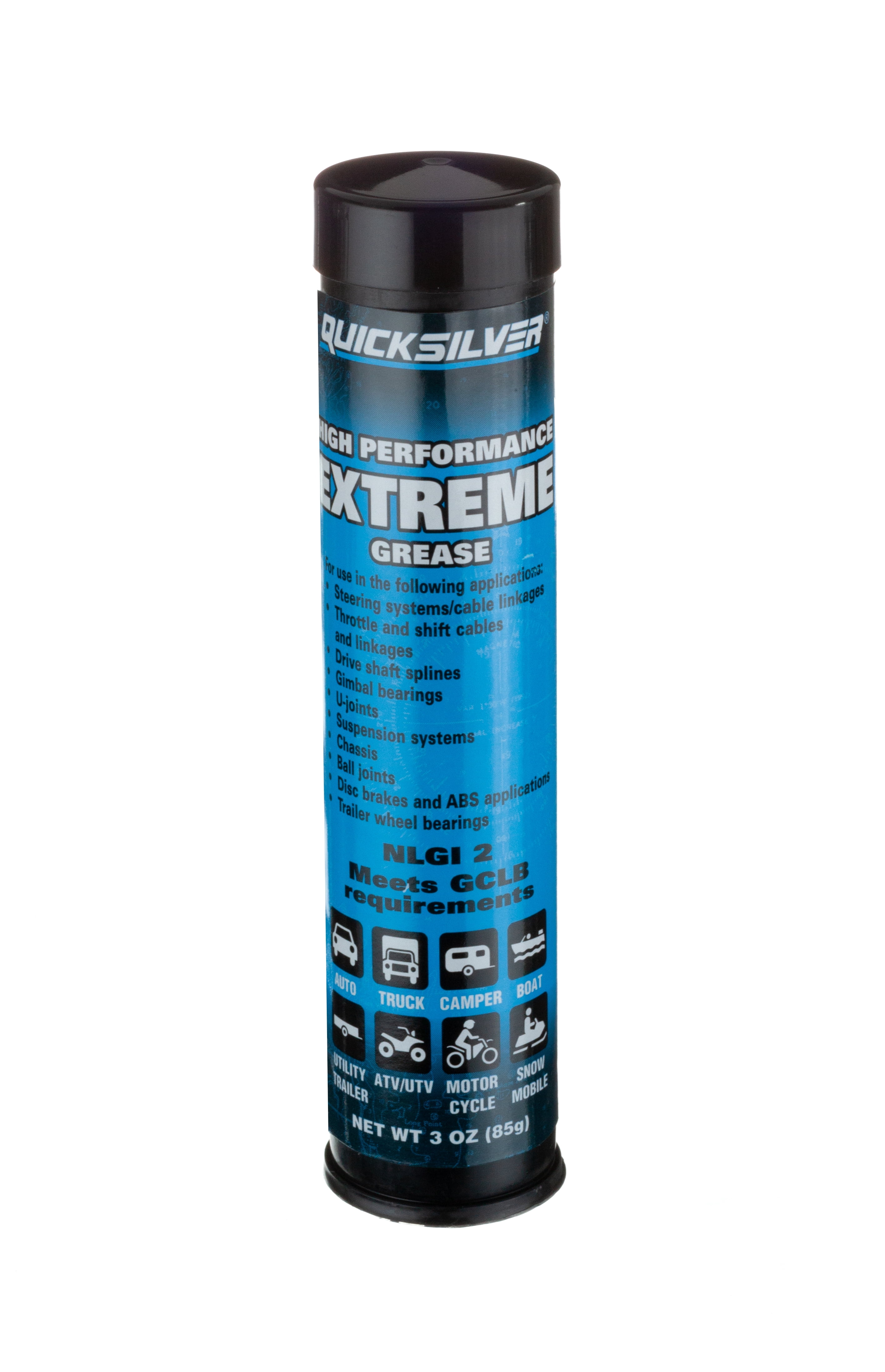 Quicksilver 8M0071837 High Performance Extreme Grease/Lubricant w/ PTFE, 3 Oz. Cartridges, Pack of 3