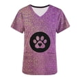 thumbnail image 3 of Fiudx Camisas de Mujer Top de Trabajo Informal con Cuello En V y Manga Corta Estampado a La Moda para Mujer, 3 of 4