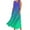 Green, variant on Womens Ombre Print High Waist Flowy Maxi Dress Lightweight Breathable Pool Party Holiday Dress Orange L