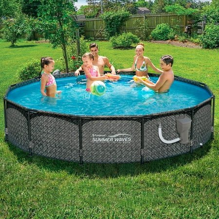 Summer Waves - 12ft x 33in Round Above Ground Pool w/ Filter Pump