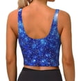 thumbnail image 4 of Picia Blurred Star Snow Christmas Sports Bra for Women,Padded Strappy Sports Bras Medium Support Yoga Bra with Removable Cups,Running Yoga Bra-Large, 4 of 9