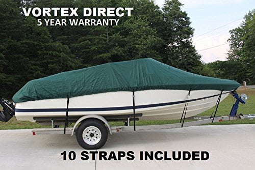 New VORTEX HEAVY DUTY 26 FT *GREEN* VHULL FISH SKI RUNABOUT COVER FOR 24'1" TO 25 to 26 FT BOAT, BEST AVAILABLE... by Vortex