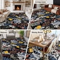 thumbnail image 5 of Large Area Rugs for Living Room Bedroom, Wildflowers Blossom 6'x9' Rug Washable Carpet Runner Indoor Outdoor, Black Spring Garden Botanical Floral Non Slip Floor Mats Rug for Kitchen, Playroom, 5 of 8