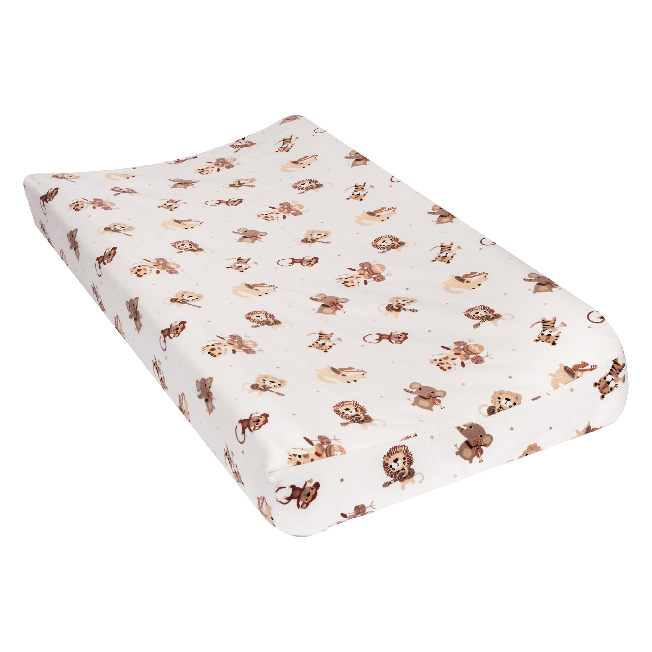 Safari Rock Band Deluxe Flannel Changing Pad Cover