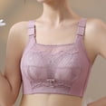 thumbnail image 2 of Kyusrd Front Open Bras For Women Adjustable Straps No Steel Ring Lace Pattern Gathering Comfort Push Up Breathable Bralette Bras Solid Color Comfortable Beauty Back Wireless Daily Bras, 2 of 8
