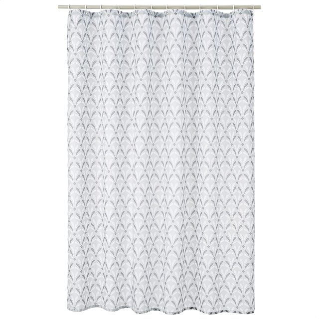 Fabric Shower Curtain - 72 x 72 Inch, Gray Art Deco
