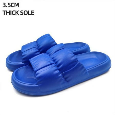 

PIKADINGNIS Summer Pleated Design Bathroom Slippers Home Beach Women Slides Flat Leisure Sandals Women for Home 2022 New Woman Shoes