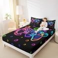 thumbnail image 4 of Homewish Teens Colorful Gamepad Twin Sheet Sets,Modern Gamer Twin Fitted Sheet,Multicolor Hockeycomb Hexagon 03 For Boys Kids,Ultra Soft Home Decor,3-Piece, 4 of 7