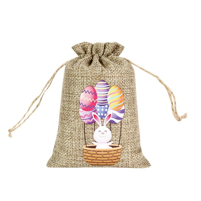 Bolsa con cordón para golosinas de Pascua, bolsa para envolver dulces, bolsa para galletas, bolsa para fiesta de Pascua Estilo E