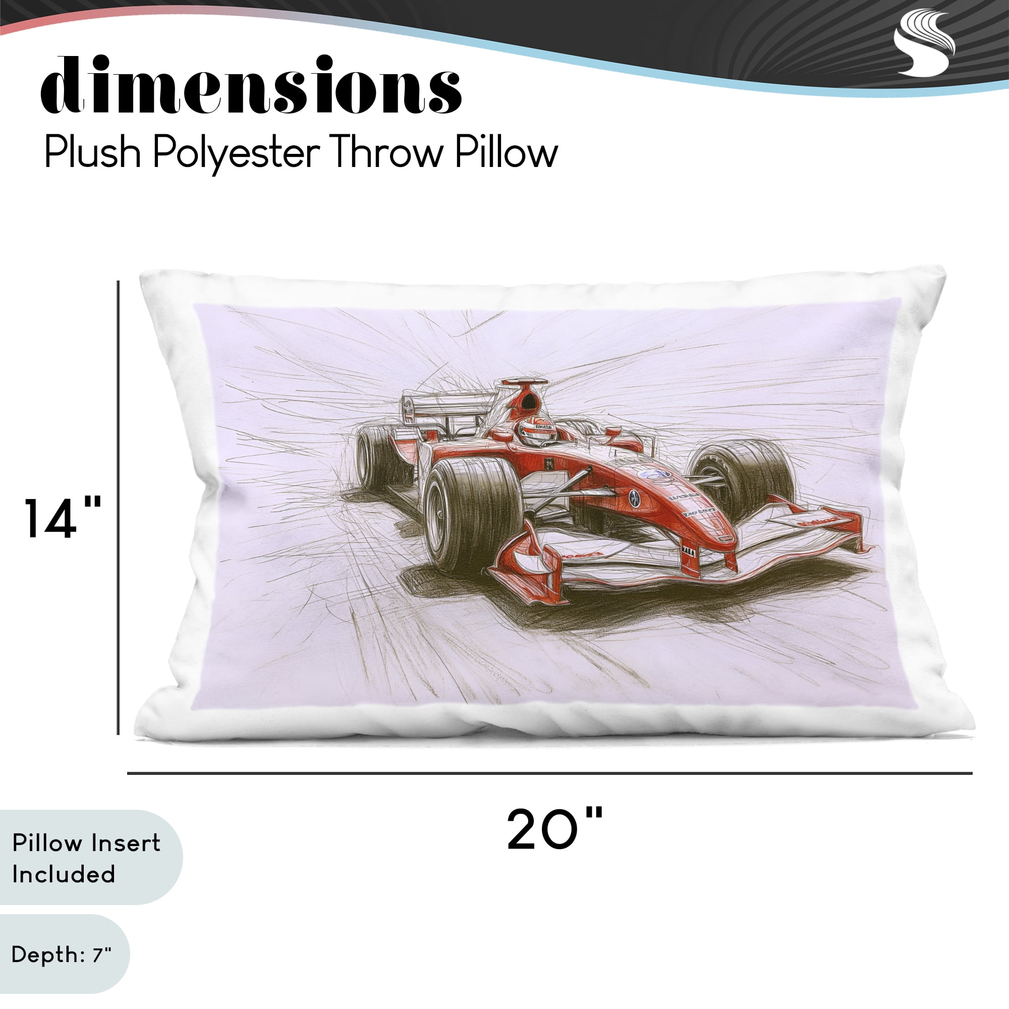 Stupell Industries Sketched Race Car Concept Decorative Printed Throw Pillow, design by Steve Hunziker