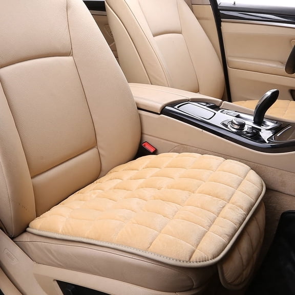 Nvzi Seating Cushions - Soft Crystal Velvet & Cotton Filled, Car Seat Cushion, Car Cushions for Driving, Seat Cushion for Car, Comes with Storage Bag, Beige, 48×50cm , 2 Piece
