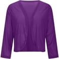 thumbnail image 3 of AWZXDE Girls Elegant Short Satin Jacket With Silver Foil Print Long Sleeve Girl Coat For Formal Party Dressy Cardigan Outerwear And Holiday Purple, 3 of 7