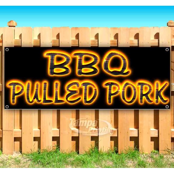 BBQ Pulled Pork 13 oz Vinyl Banner With Metal Grommets